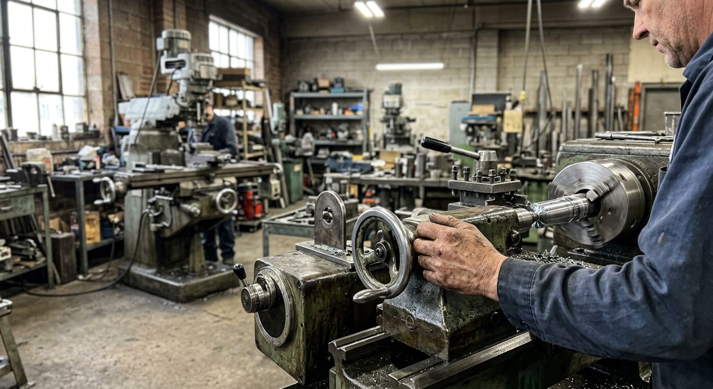 Usinage conventionnel sur tour manuel chez Usinage Précision LPS